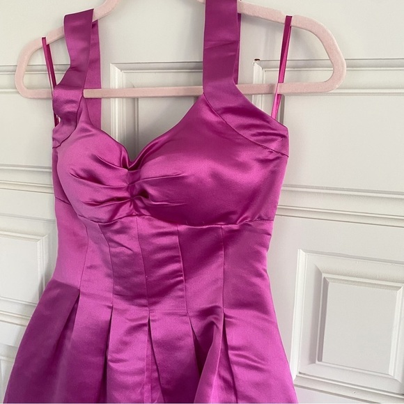 Moda International Pink 100% Silk Party Dress Halter Barbie Fit & Flare Size 2 - Picture 9 of 17